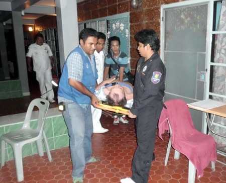 Sawang Boriboon rescue workers transfer Lemburg to hospital.